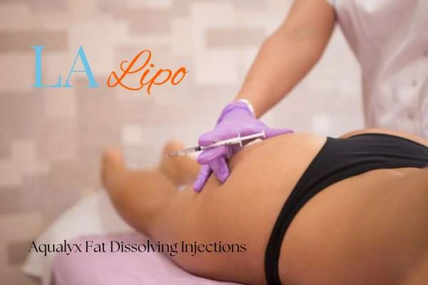 Woman having fat dissolving injections Macclesfield on thighs