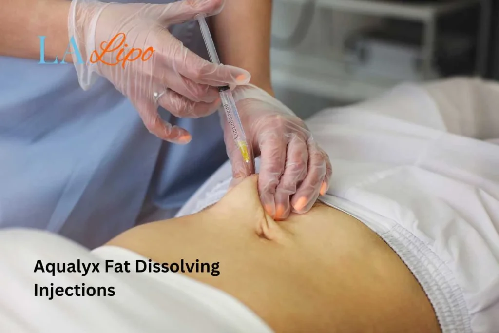 woman having fat dissolving injections Macclesfield in the stomach