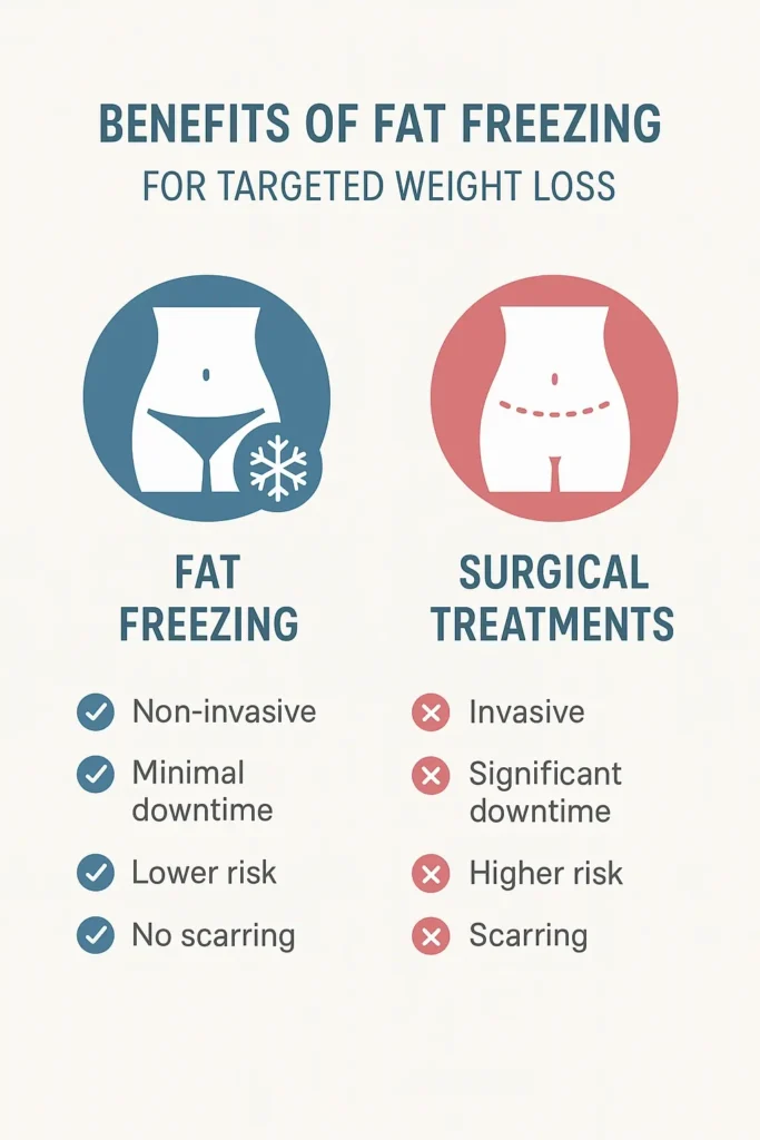 graphic showing the benefits of fat freezing Macclesfield