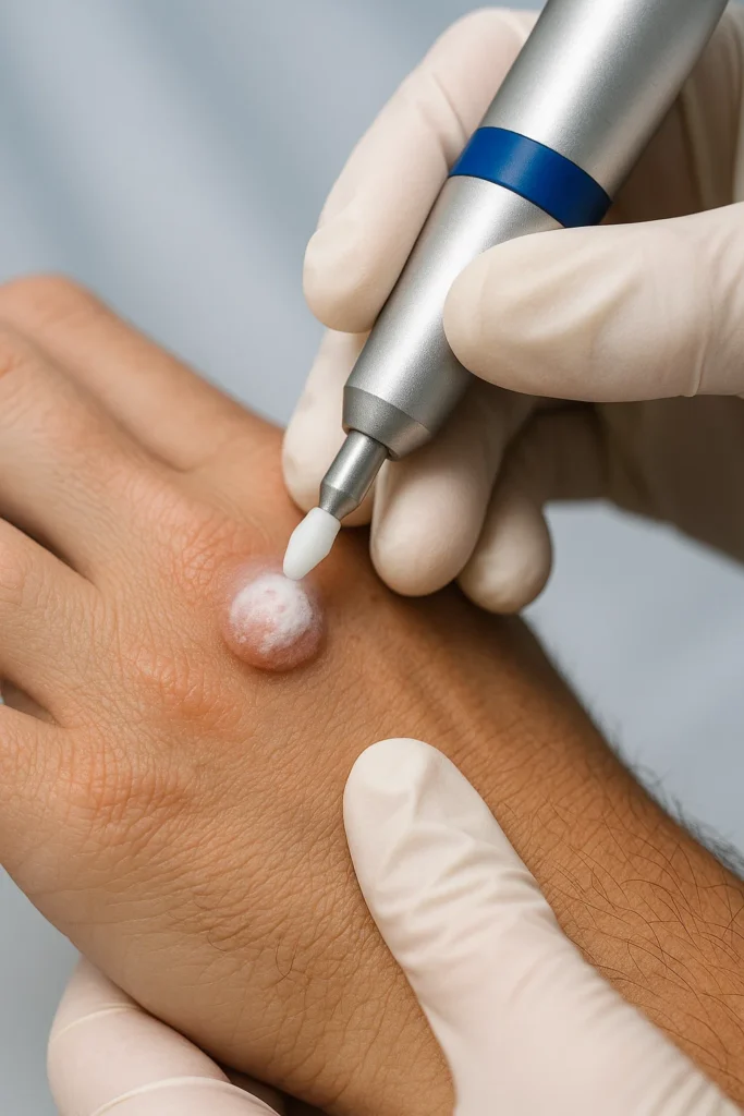 example of wart removal Macclesfield using cryopen