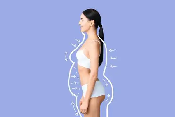 image of woman experiencing fat reduction treatment Macclesfield