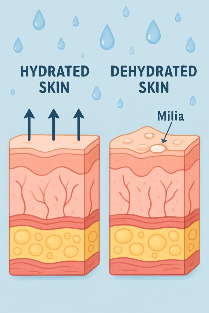 The importance of hydration and milia production Macclesfield